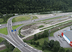 Cluses Captage de Jumel pendant travaux vue du ciel