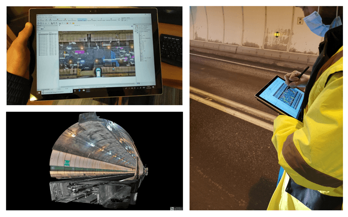 Photos illustrant le logiciel Ad Hoc, plan sur une tablette
