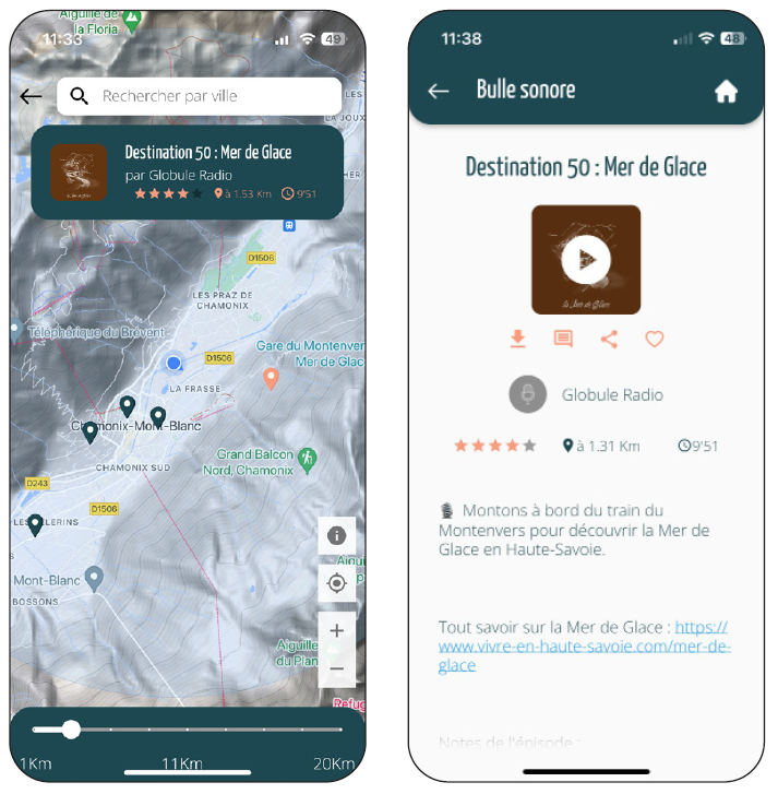 Karacal application mobile podcast A vol d'oiseau